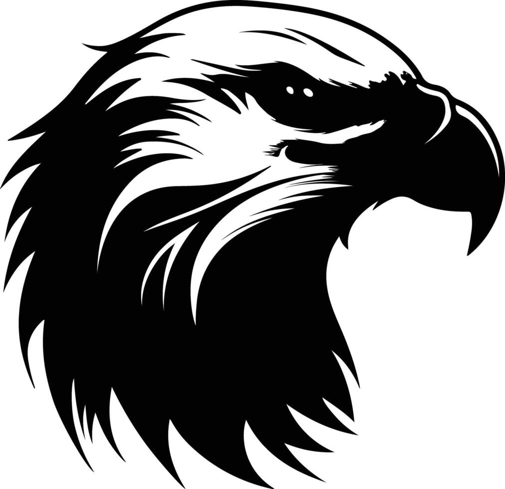 cuddly Black silhouette of golden eagle head vector