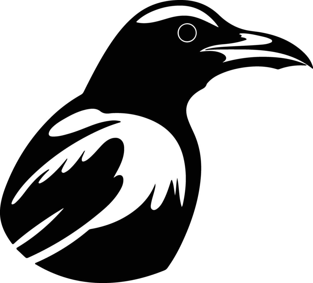 captivating Black silhouette of gull head vector