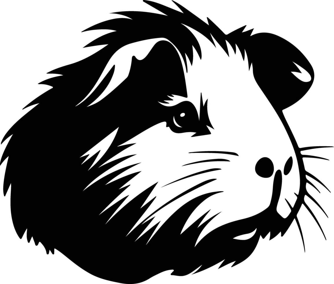 precious Black silhouette of guinea pig head vector