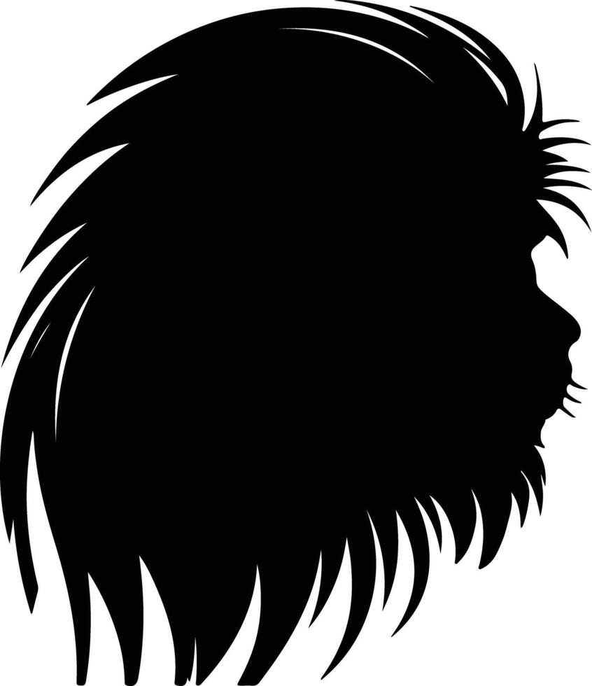 sweet Black silhouette of golden lion tamarin head vector