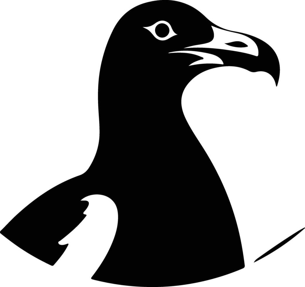 precious Black silhouette of gull head vector