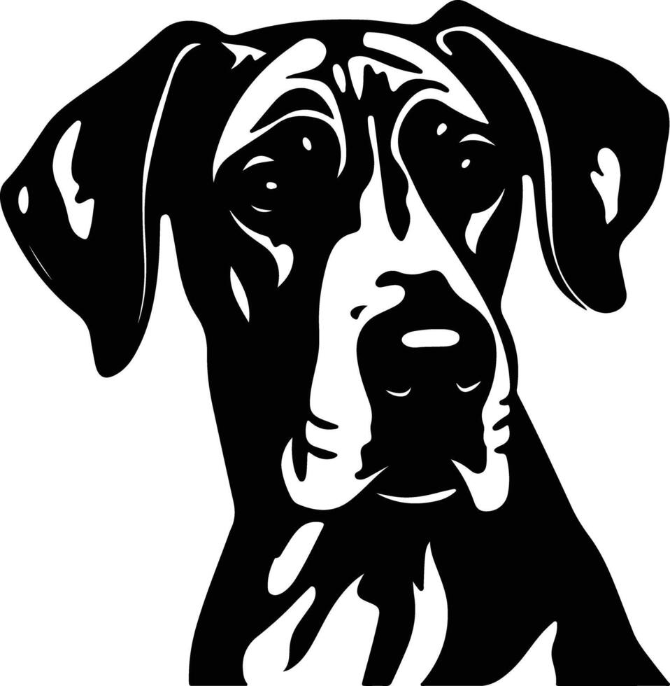 precious Black silhouette of great Dane head vector