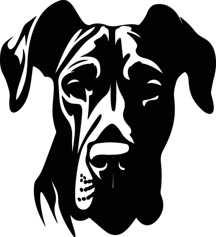 cuddly Black silhouette of great Dane head vector