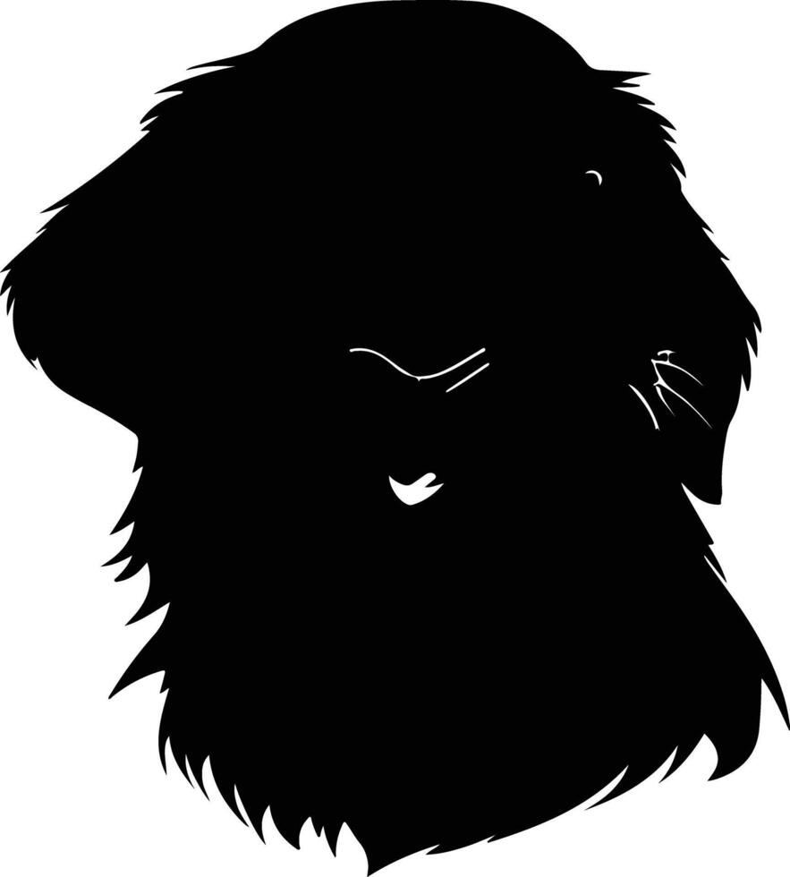 cuddly Black silhouette of golden retriever head vector