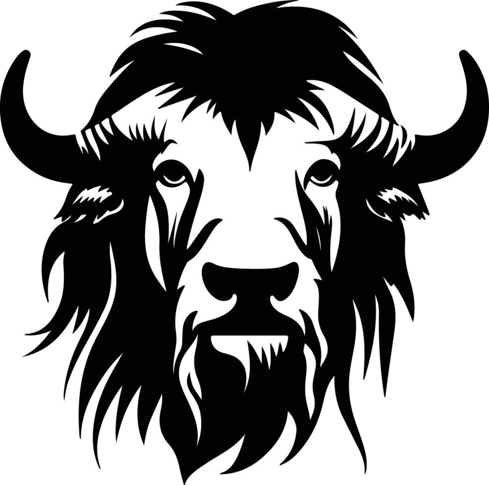 Black silhouette of gnu head vector