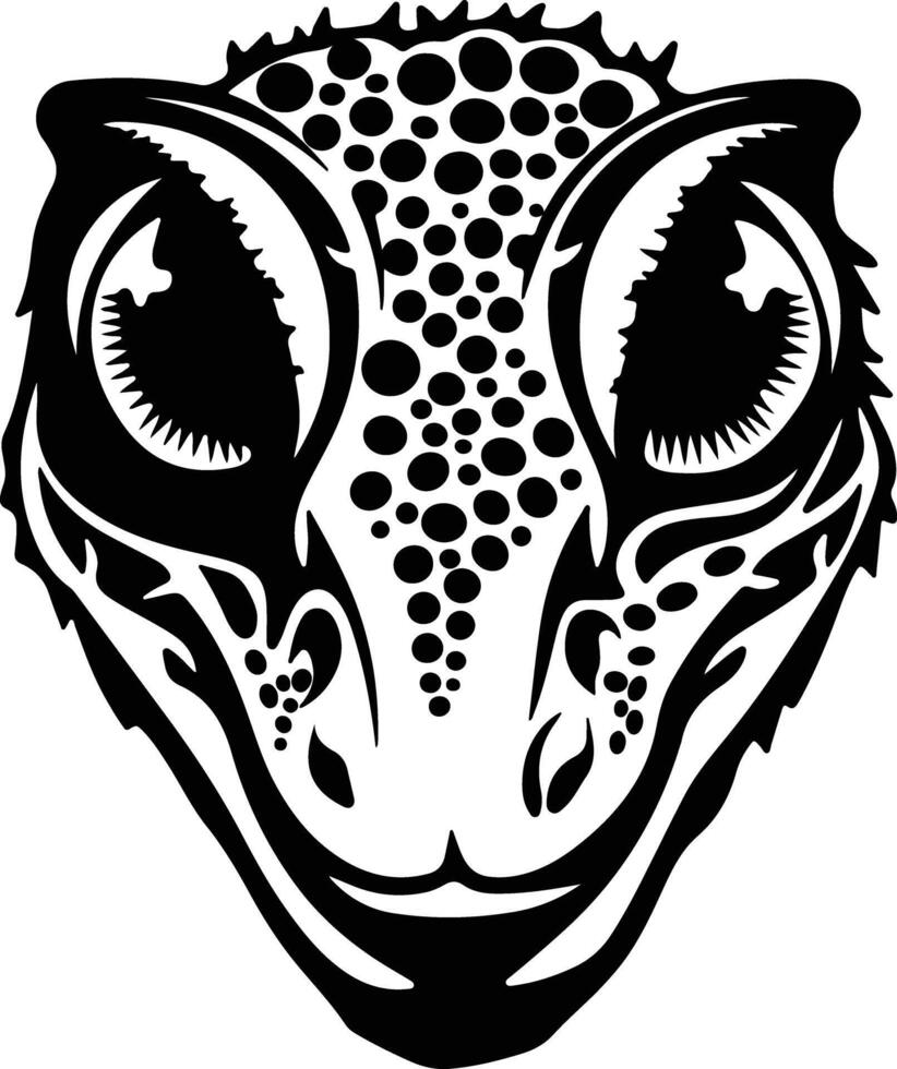 Black silhouette of gecko head vector
