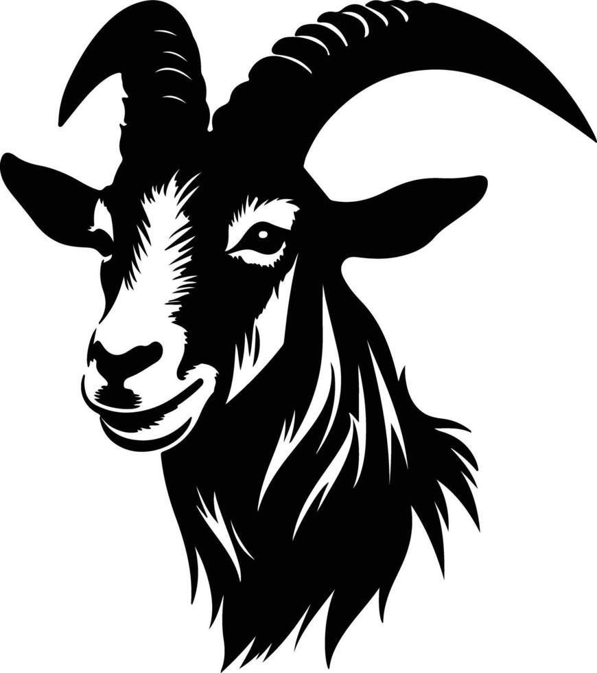 Black silhouette of goat head vector