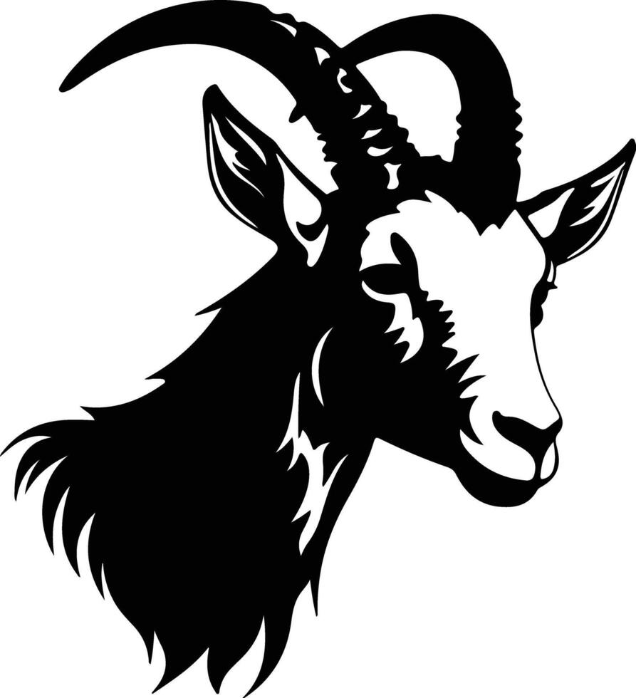 precious Black silhouette of goat head vector