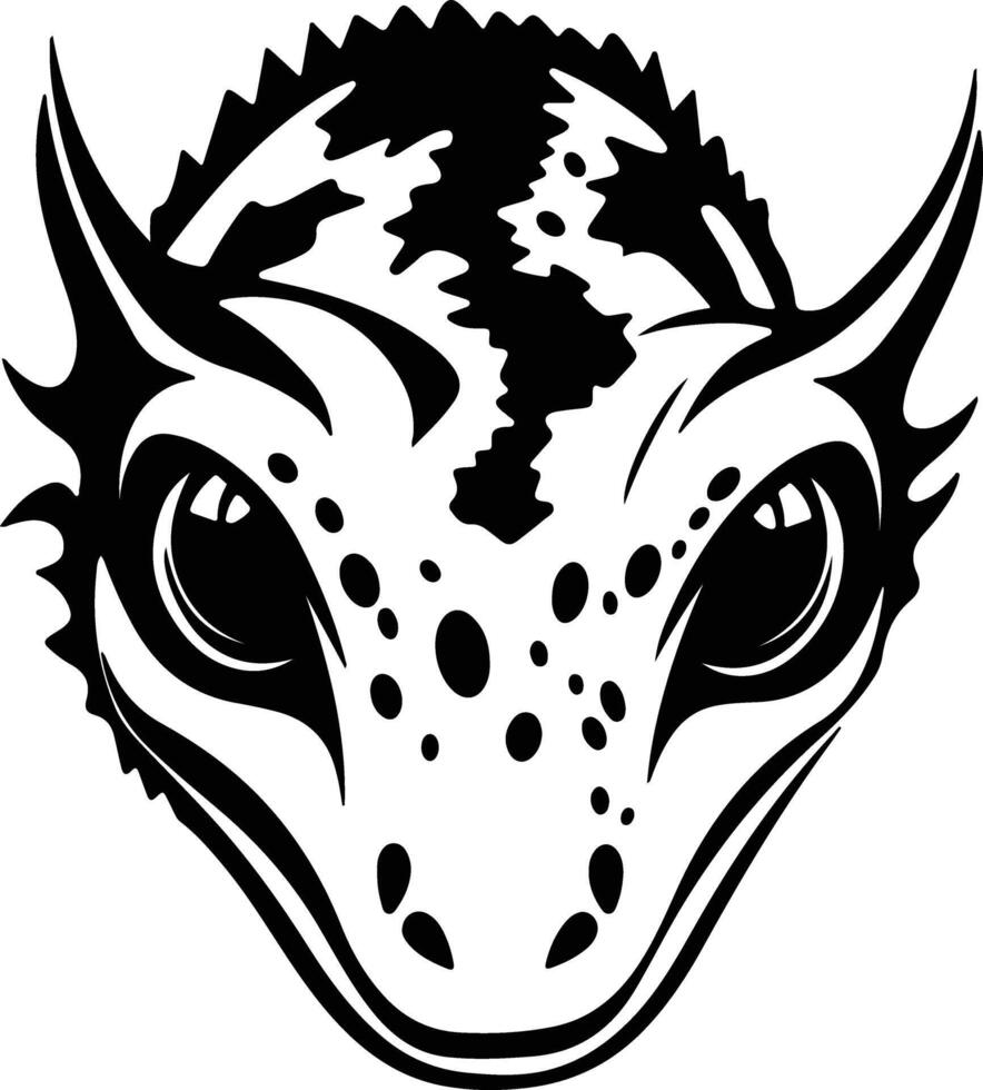 sweet Black silhouette of gecko head vector
