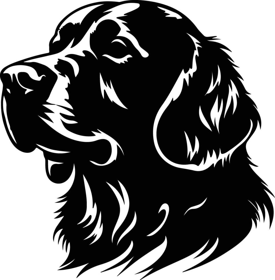 radiant Black silhouette of golden retriever head vector