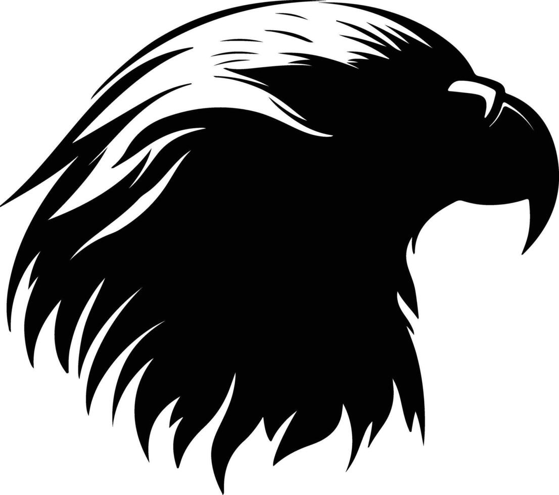 winsome Black silhouette of golden eagle head vector