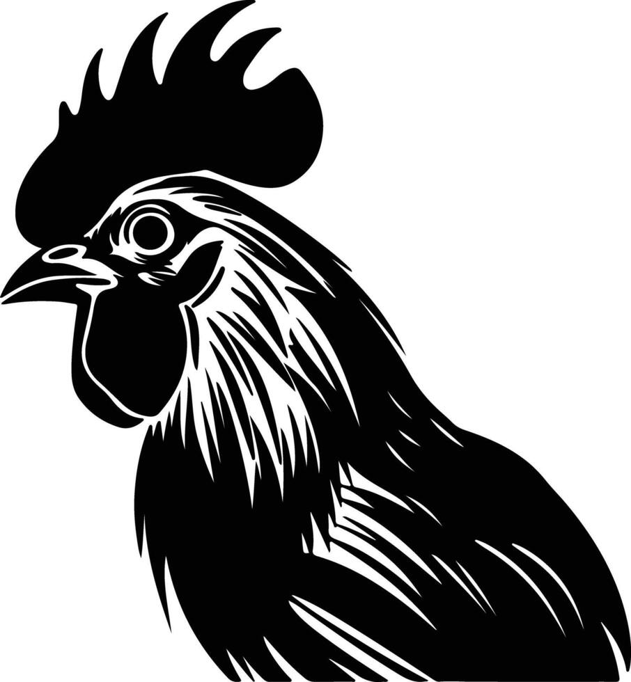 cuddly Black silhouette of hen head vector