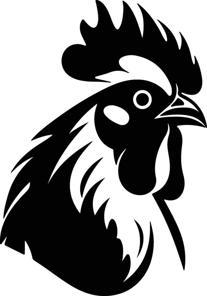 lovely Black silhouette of hen head vector