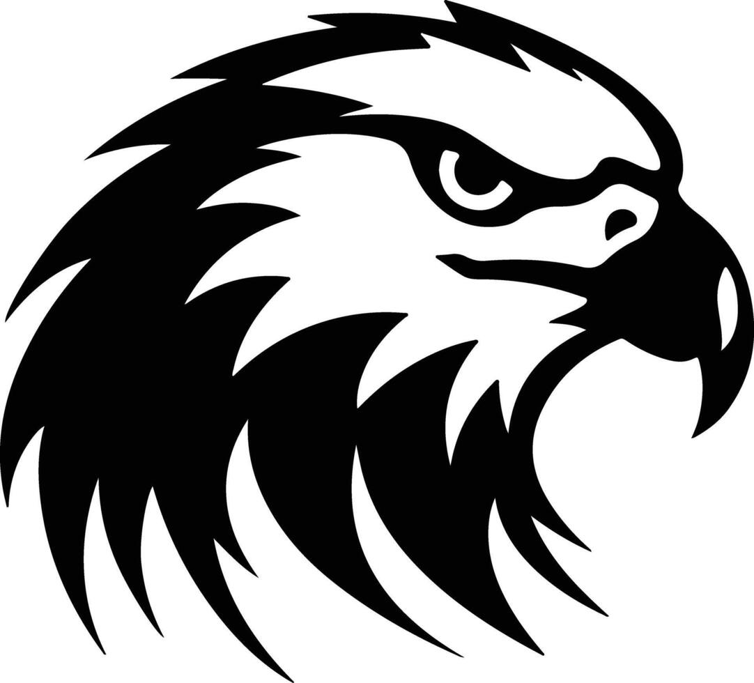 winsome Black silhouette of hawk head vector