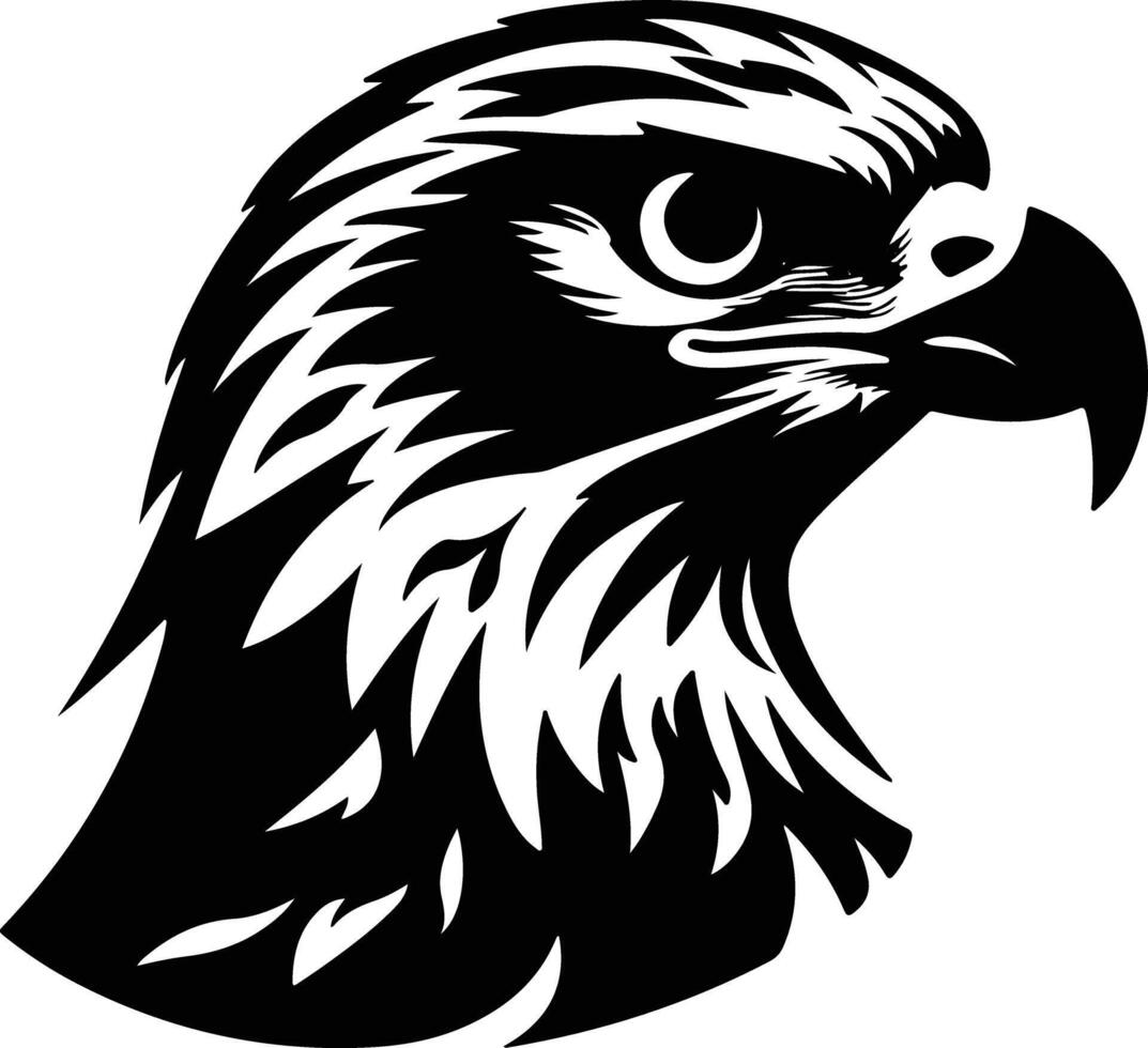 captivating Black silhouette of hawk head vector