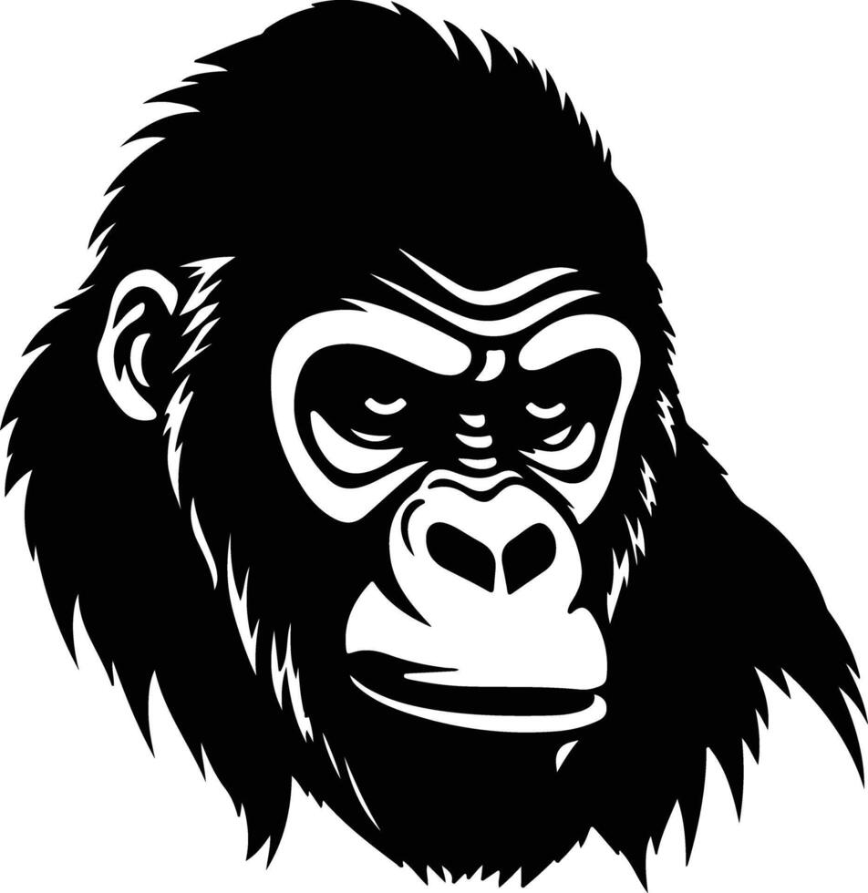 angelic Black silhouette of gorilla head vector