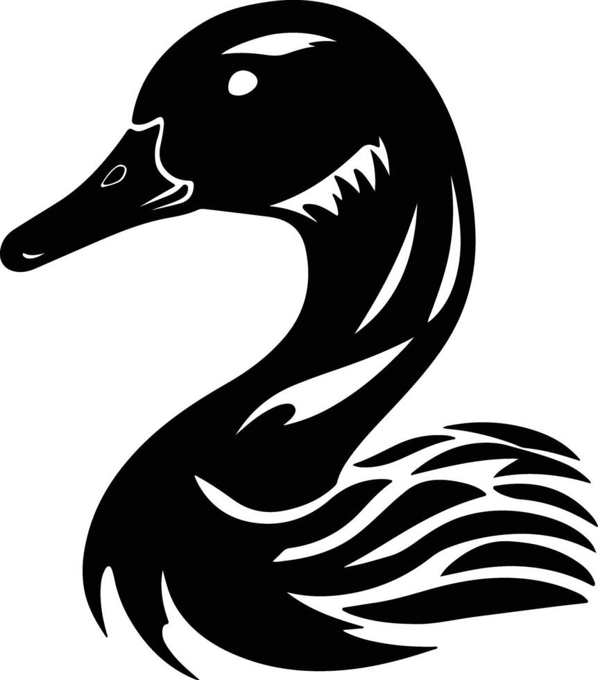 cuddly Black silhouette of Hawaiian goose head vector