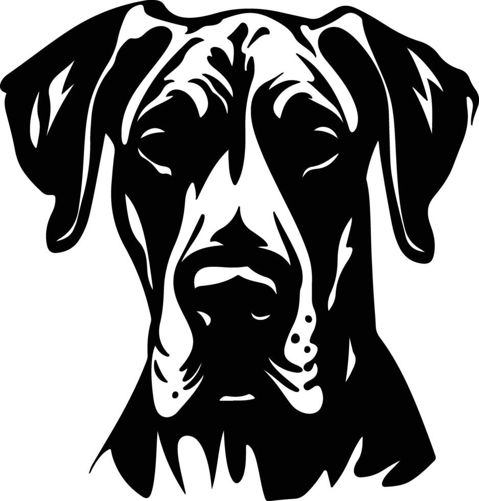charming Black silhouette of great Dane head vector