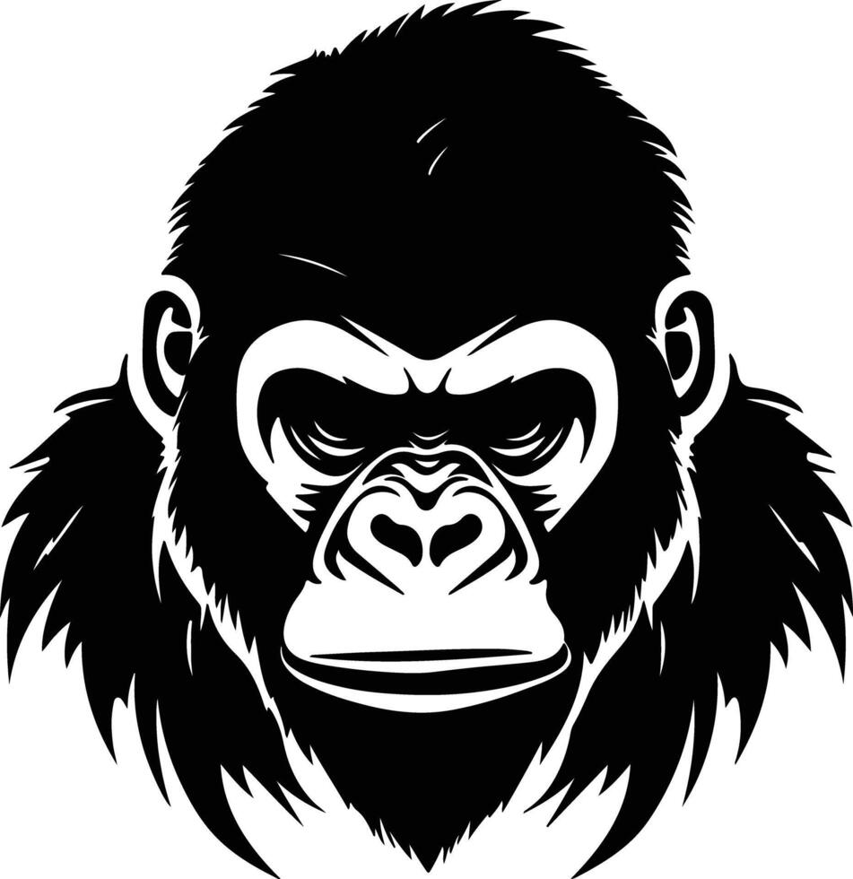 heavenly Black silhouette of gorilla head vector