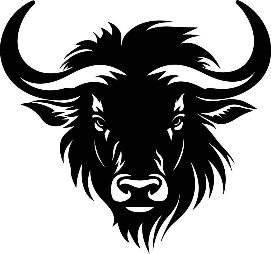 captivating Black silhouette of gnu head vector