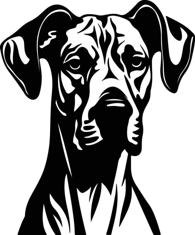 graceful Black silhouette of great Dane head vector