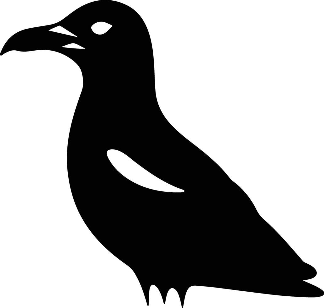 cuddly Black silhouette of gull head vector