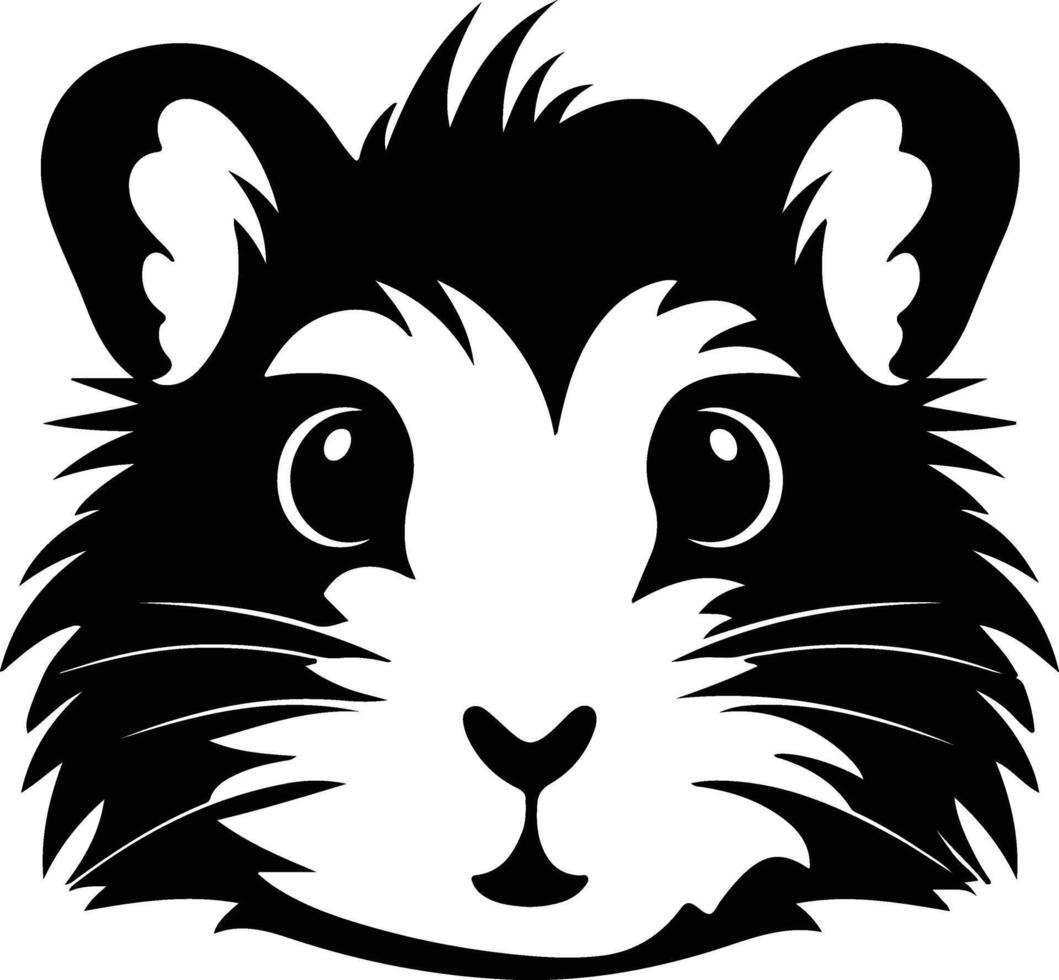adorable Black silhouette of hamster head vector