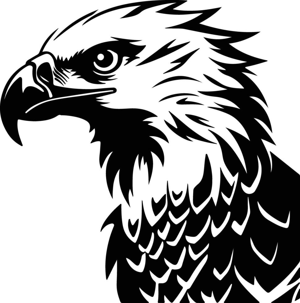 cuddly Black silhouette of harpy eagle head vector