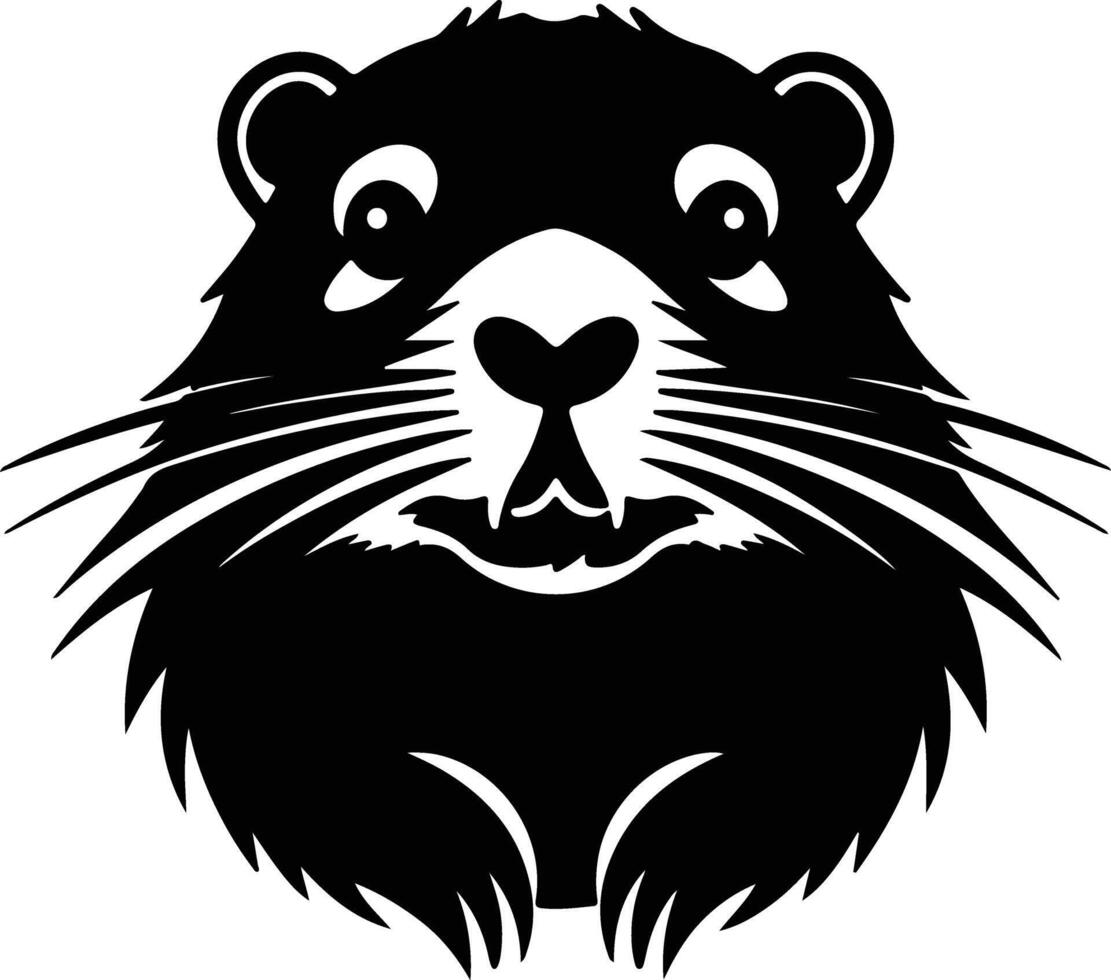 winsome Black silhouette of gopher head vector