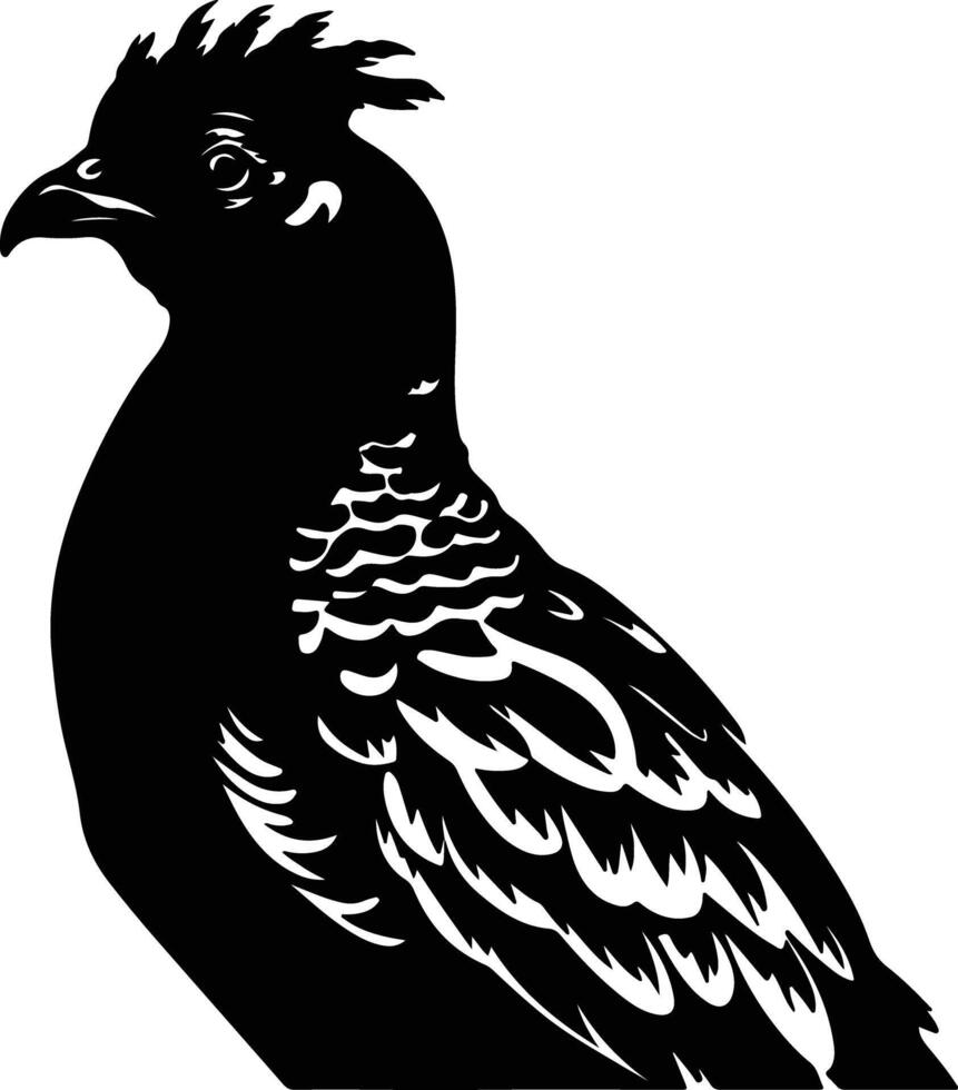 adorable Black silhouette of grouse head vector