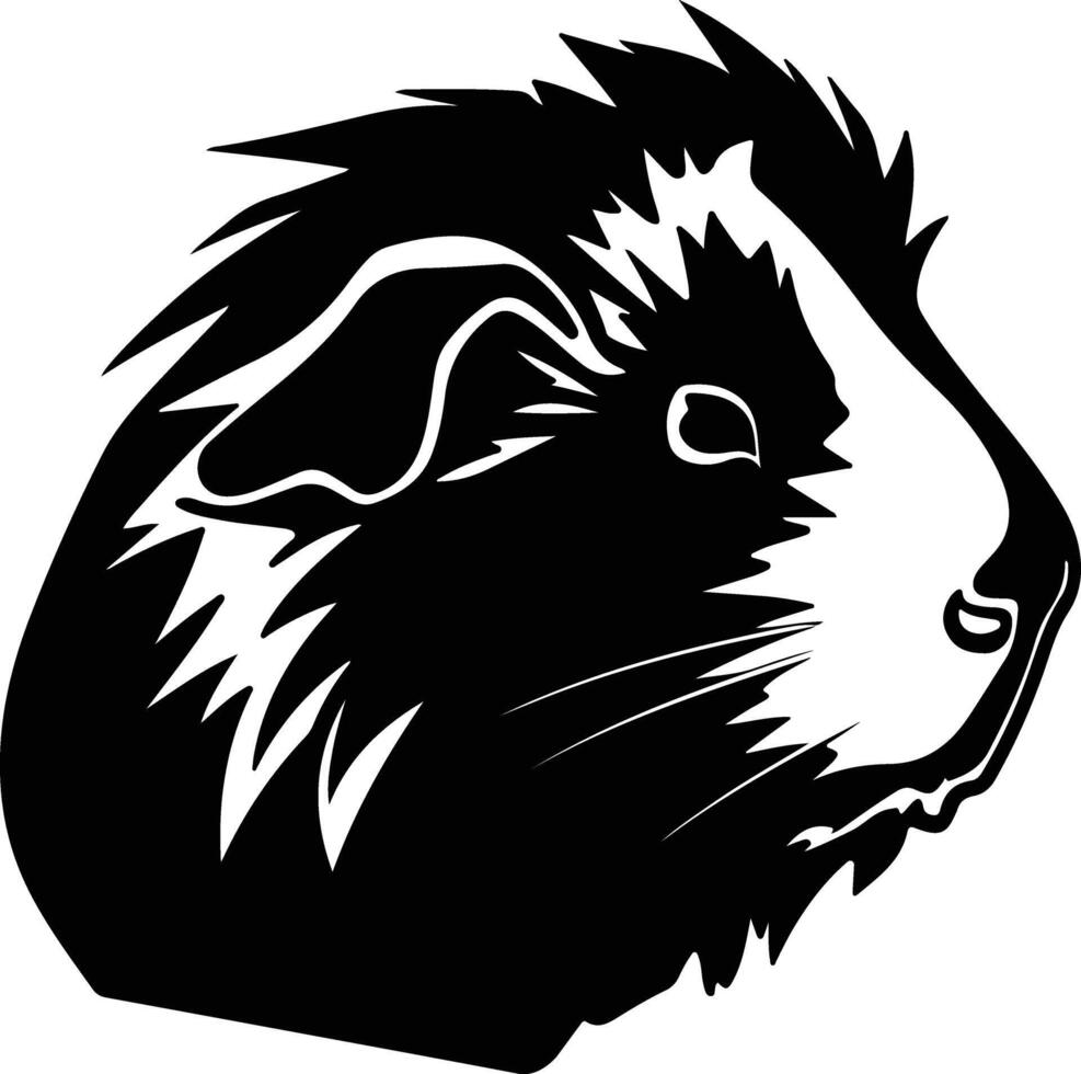 graceful Black silhouette of guinea pig head vector