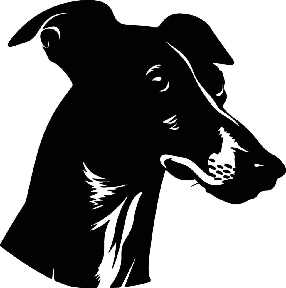 charming Black silhouette of greyhound head vector
