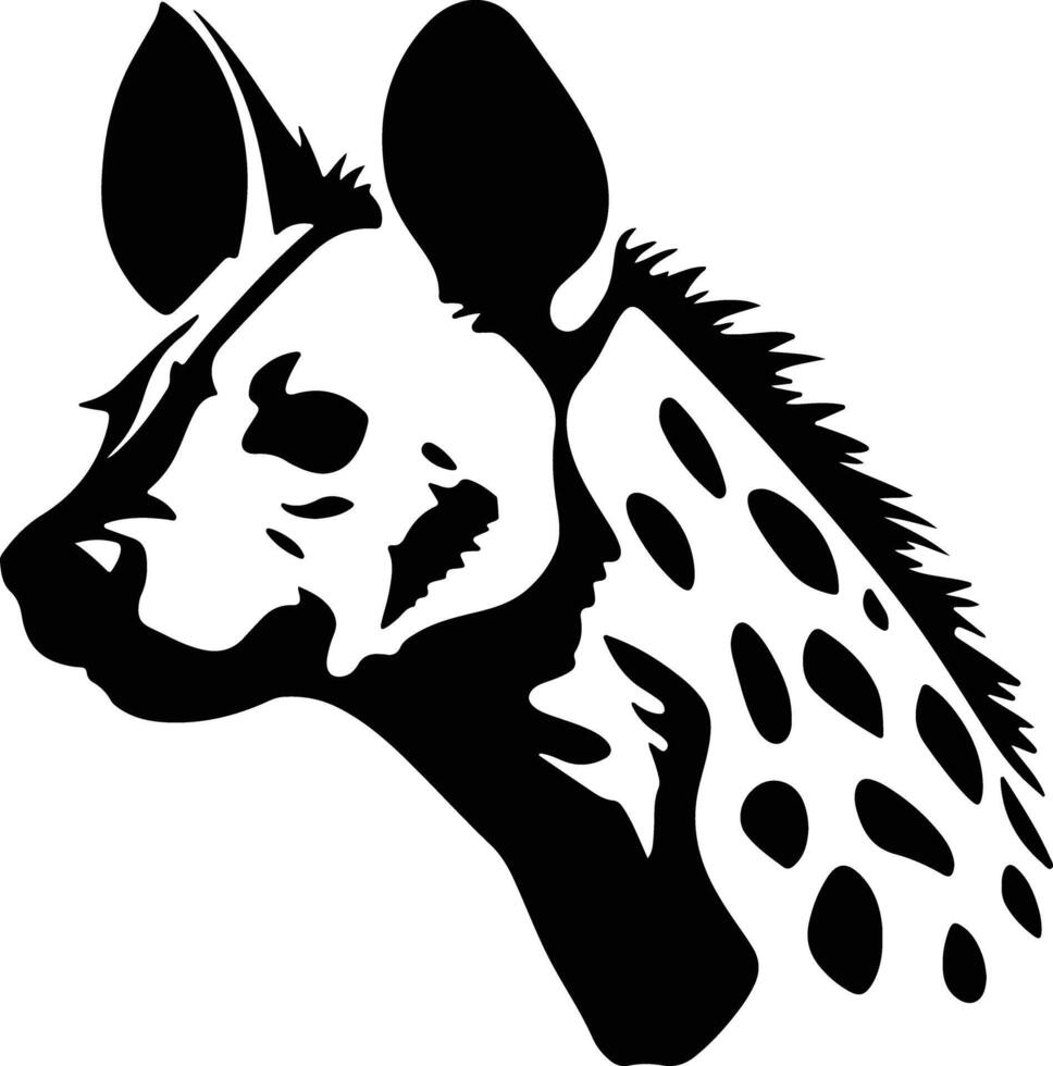cuddly Black silhouette of hyena head vector