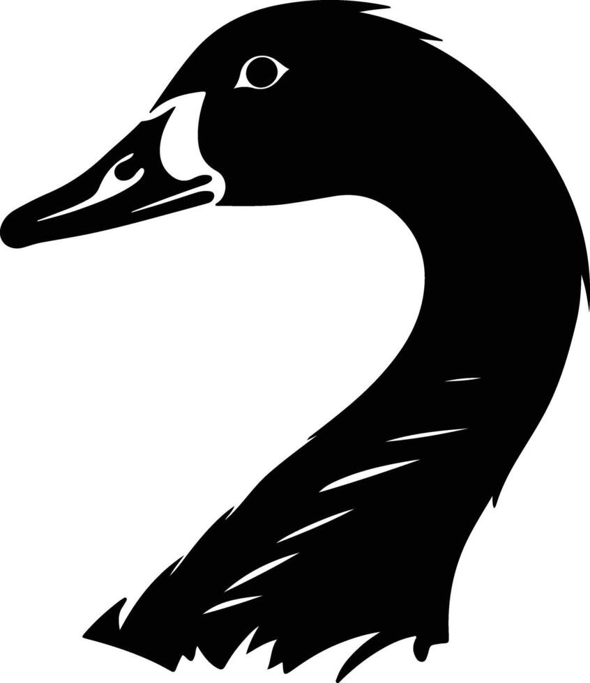 captivating Black silhouette of goose head vector
