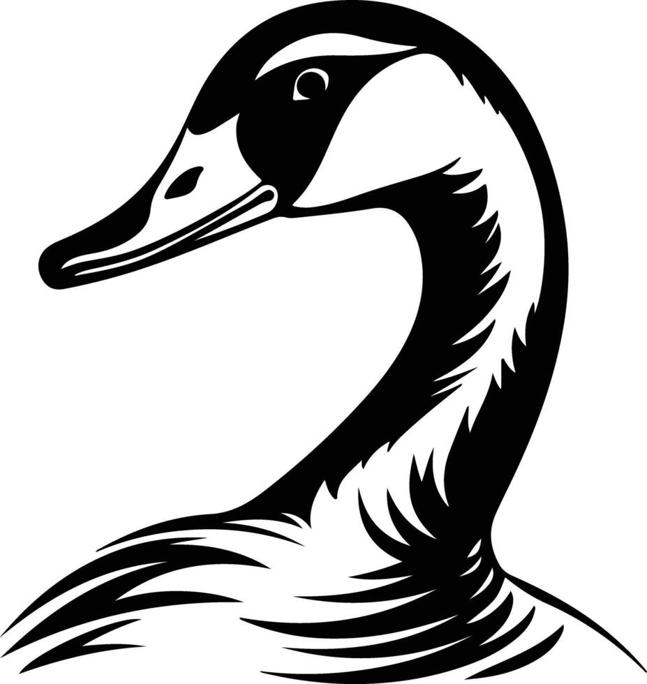 angelic Black silhouette of goose head vector