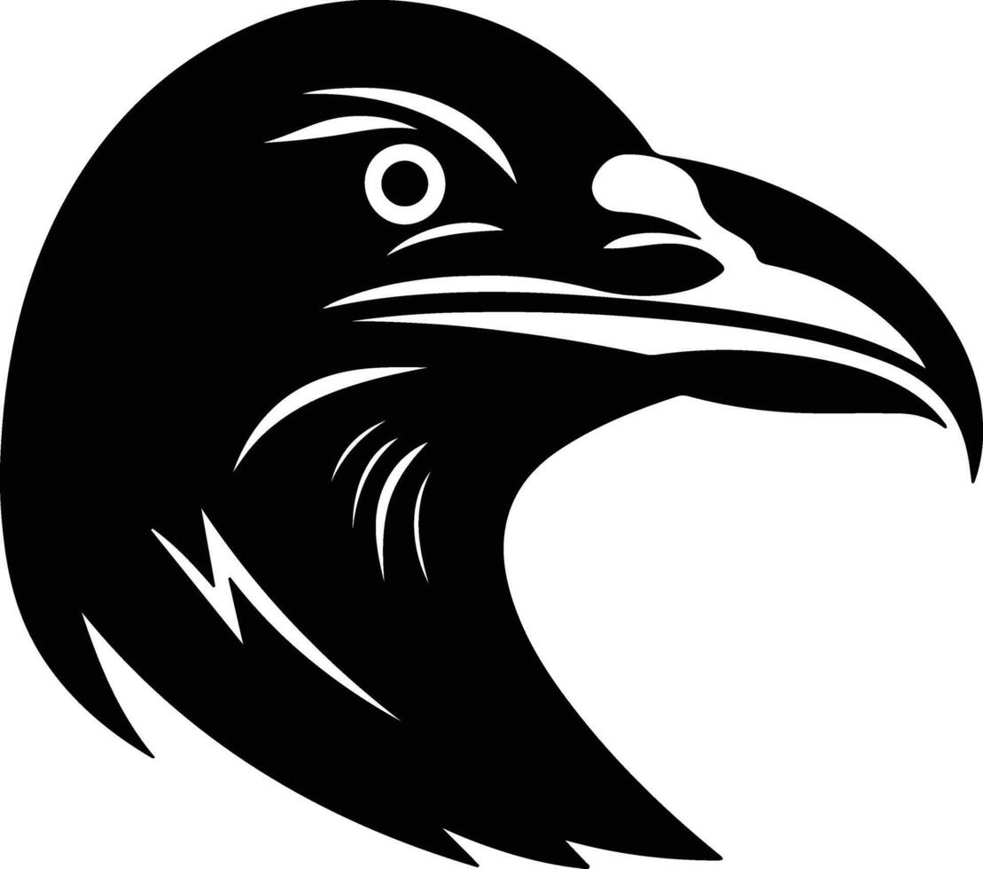 graceful Black silhouette of gull head vector