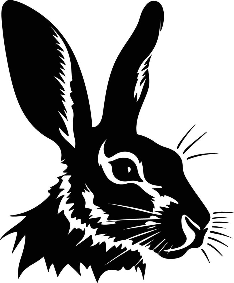 adorable Black silhouette of hare head vector
