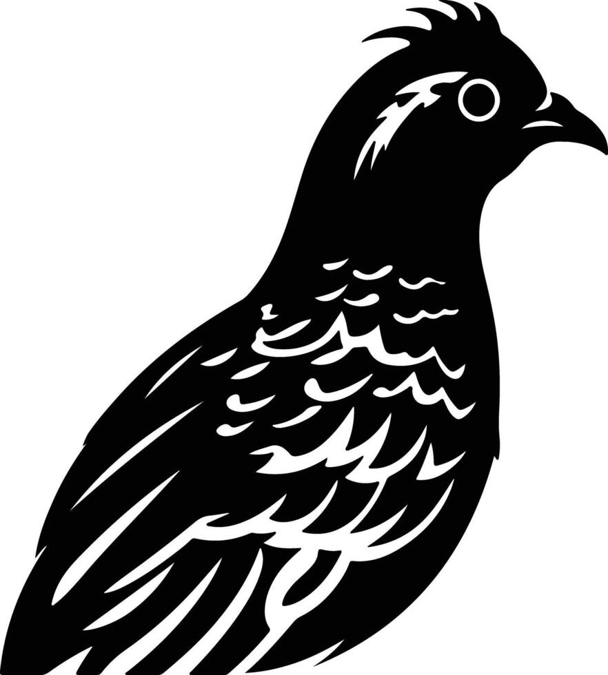 charming Black silhouette of grouse head vector