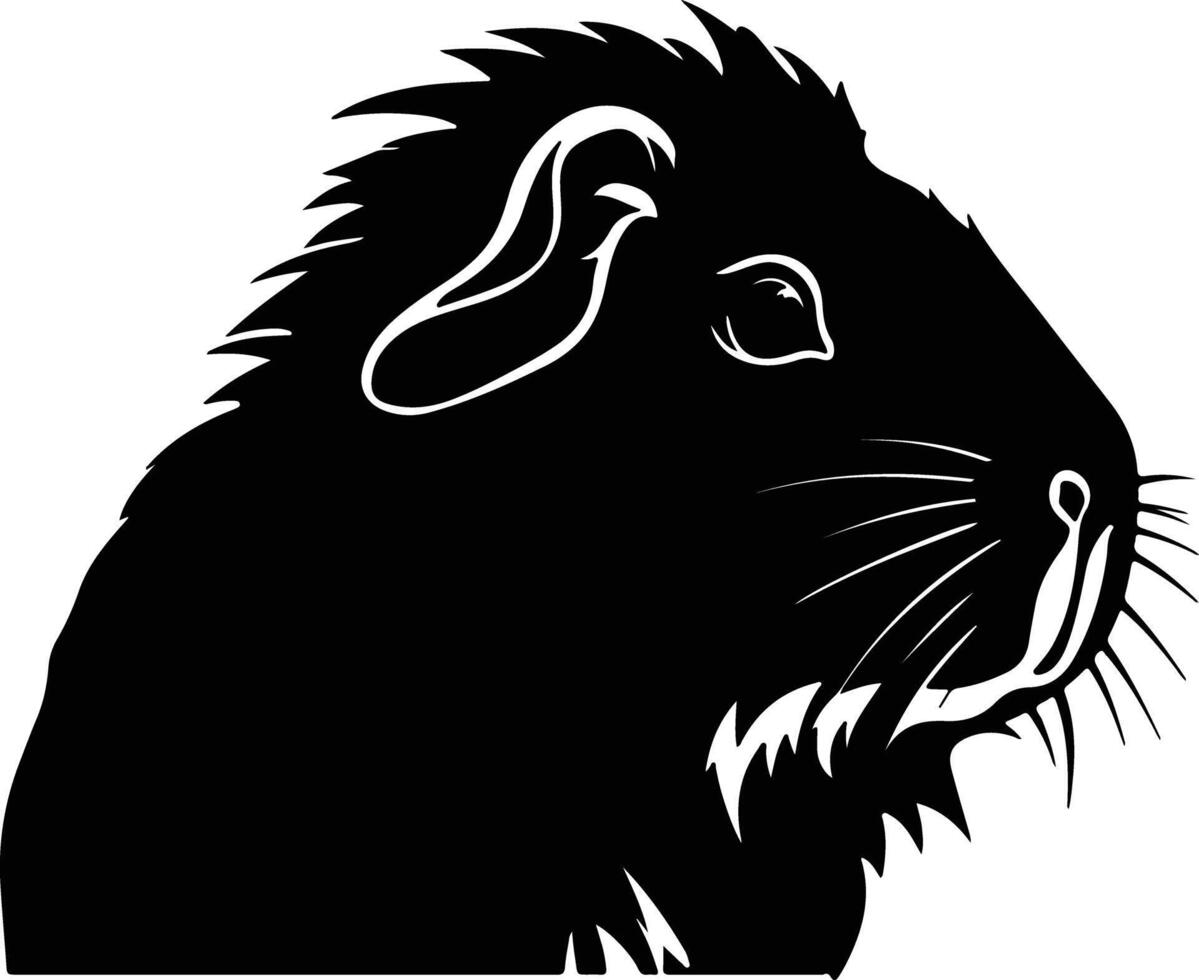 lovely Black silhouette of guinea pig head vector