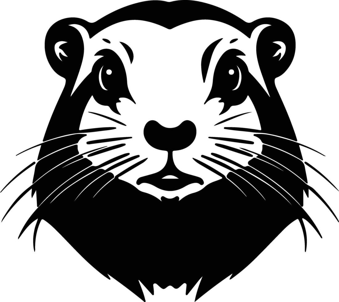 radiant Black silhouette of gopher head vector