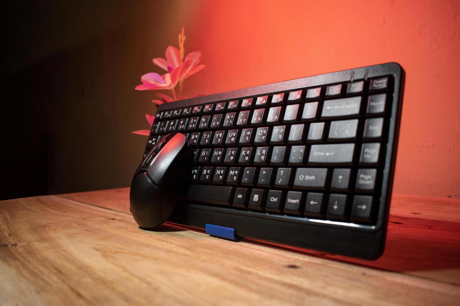 Computer keyboard Bengali layout with black colour photo