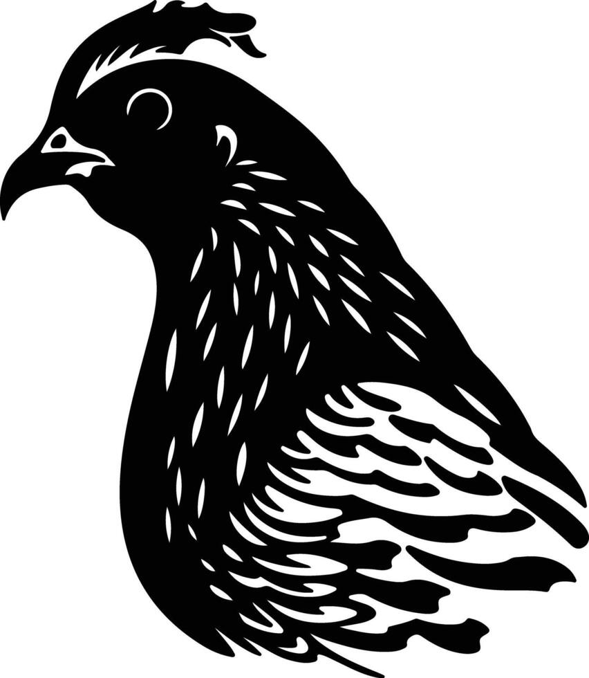 endearing Black silhouette of grouse head vector
