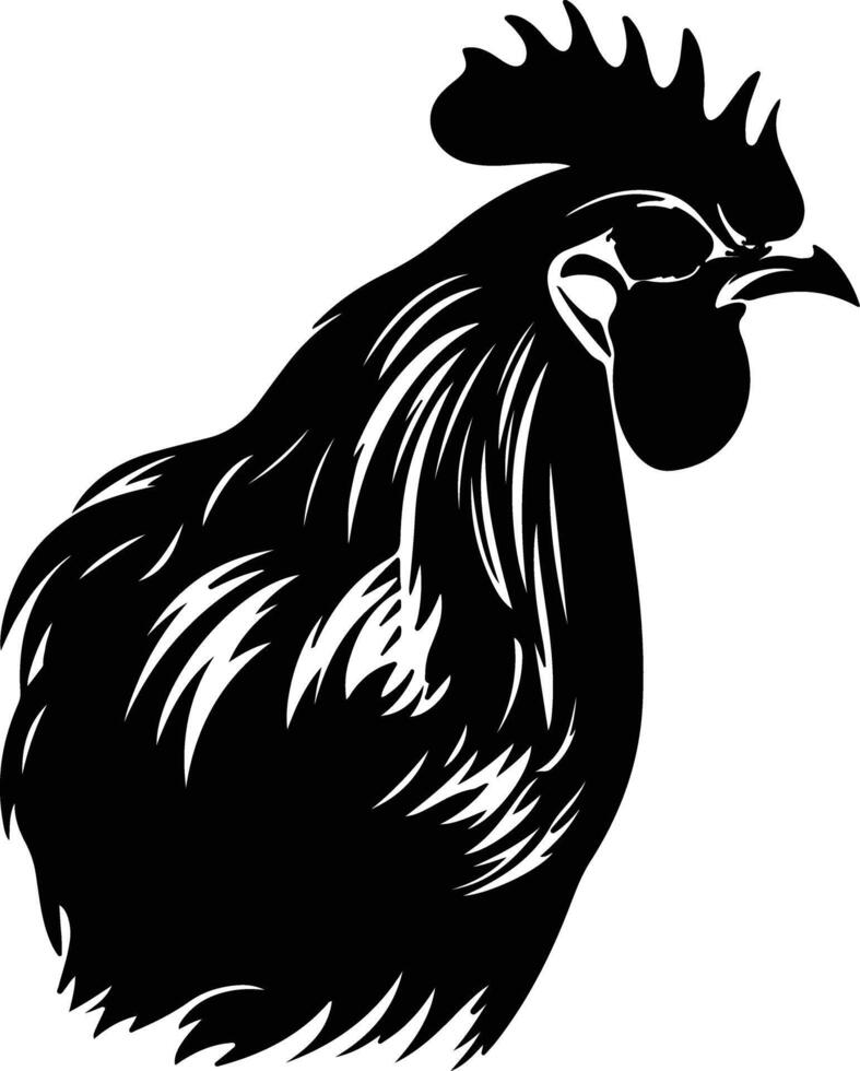 adorable Black silhouette of hen head vector