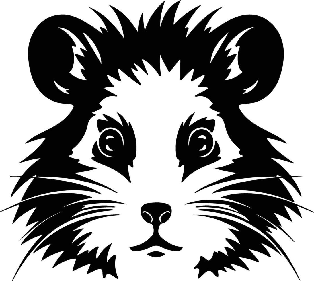 lovely Black silhouette of hamster head vector