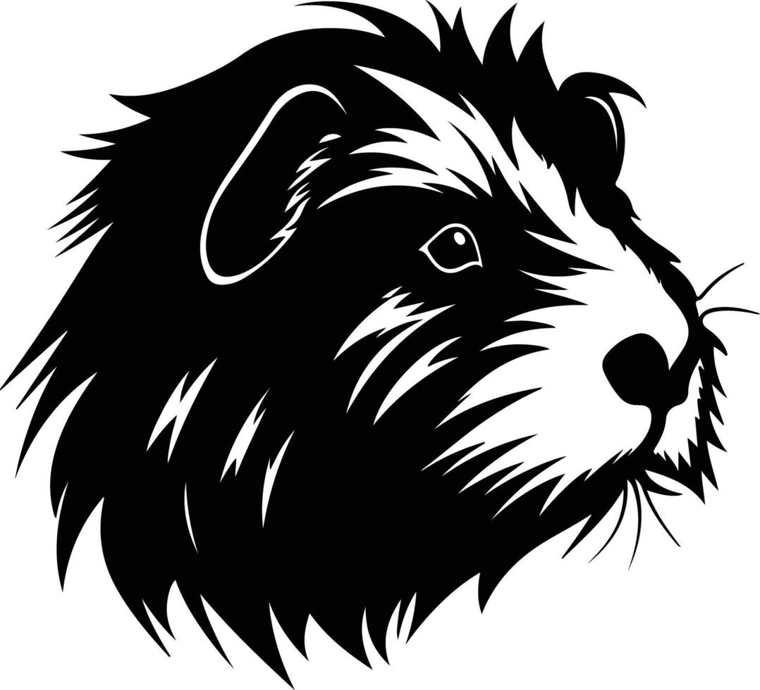 Black silhouette of guinea pig head vector