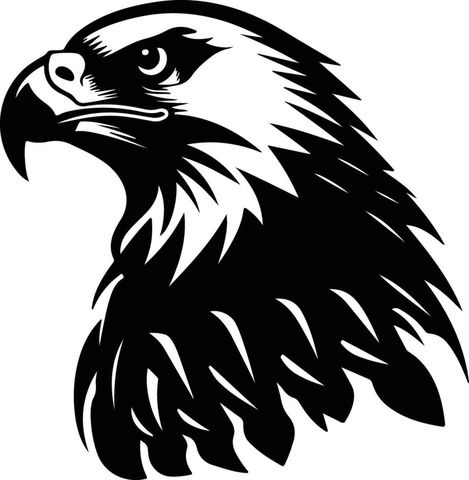 graceful Black silhouette of hawk head vector