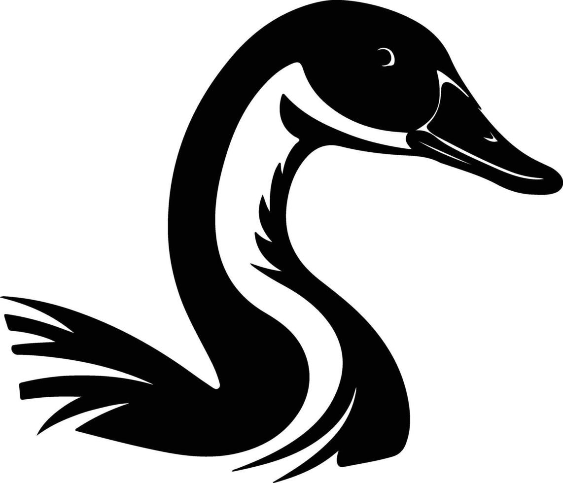 cuddly Black silhouette of goose head vector