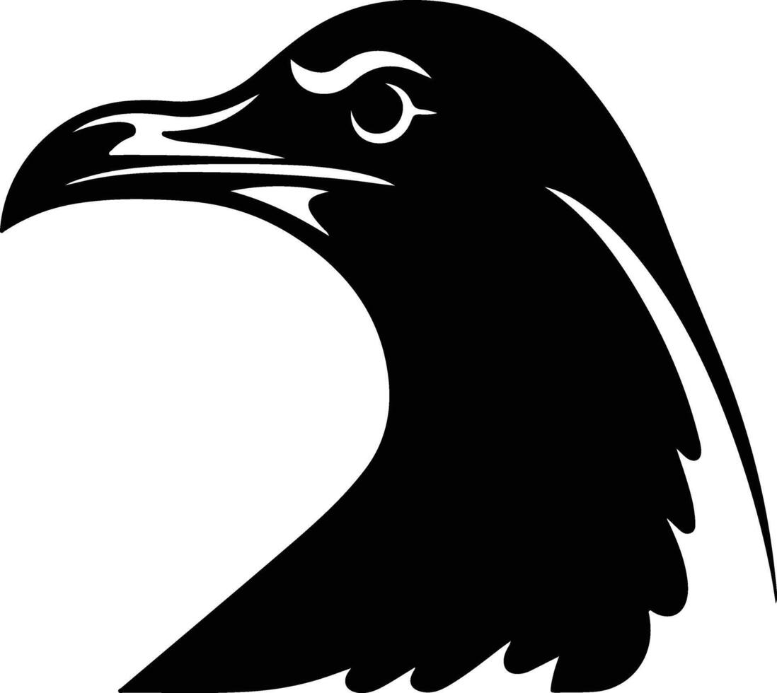 angelic Black silhouette of gull head vector