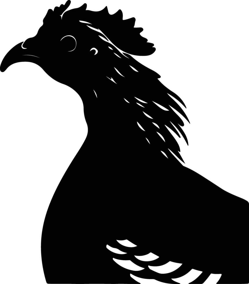 cuddly Black silhouette of grouse head vector