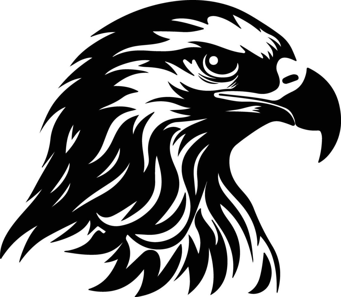 adorable Black silhouette of hawk head vector